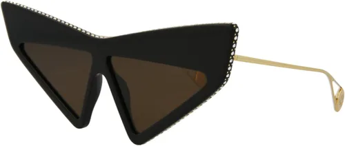 Vista 2 de Gucci Gafas de sol unisex de ojo de gato negro dorado y marrón GG0430S-30006314-002