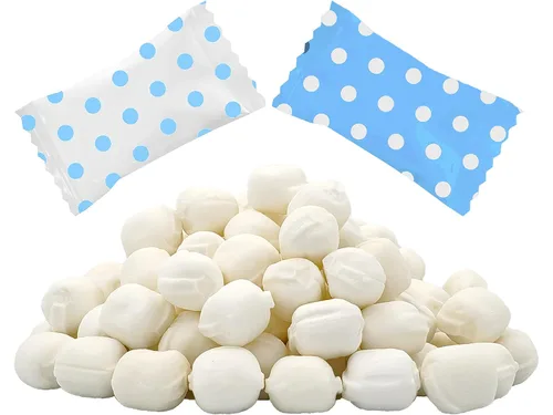 Vista 14 de 55 unidades Fruidles Baby Blue Big Dots Buttermints, caramelos de menta, menta después de la cena, caramelo de mantequilla y menta, sin grasa