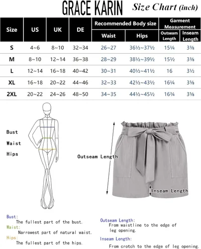 Vista 6 de GRACE KARIN Womens Summer Shorts High Waist Working Shorts with Pockets