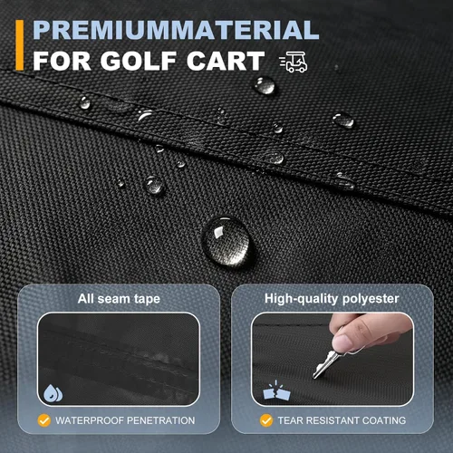 Vista 9 de Explore Land Funda impermeable para carrito de golf universal, compatible con la mayoría de marcas, para 2/4/6 pasajeros Fits for EZGO/Club