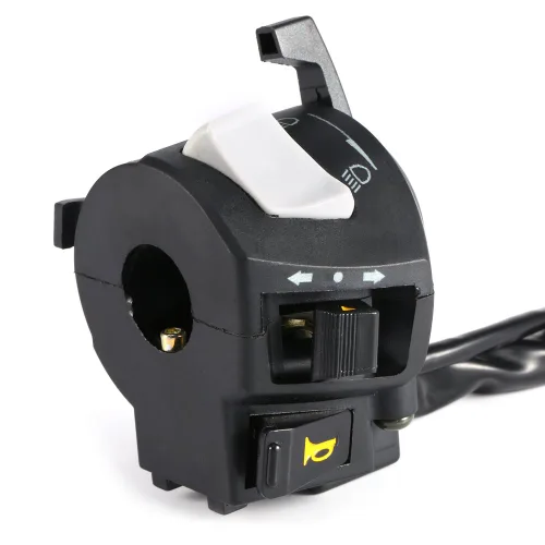 Vista 7 de Interruptor controlador de manillar de motocicleta, 2 interruptores universales de 12 V CC de 7/8 pulgadas, interruptor de control de luz de giro