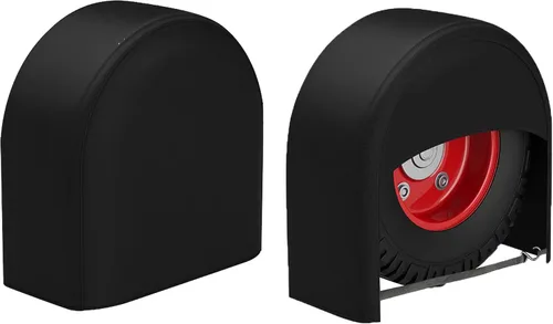 Vista 9 de K-Musculo - Juego de 2 fundas para neumáticos de RV, cubiertas impermeables para ruedas de RV, remolque de viaje, cámper, camión, SUV