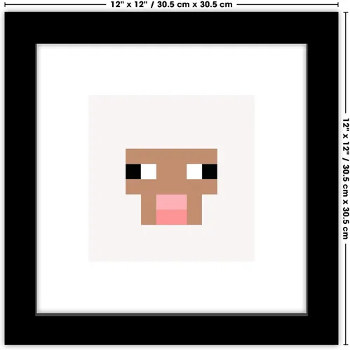Vista 7 de Trends International Gallery Pops Minecraft: Pixeles icónicos - Mobs - Arte de pared de ovejas, versión enmarcada en negro, 12 x 12 pulgadas Versión