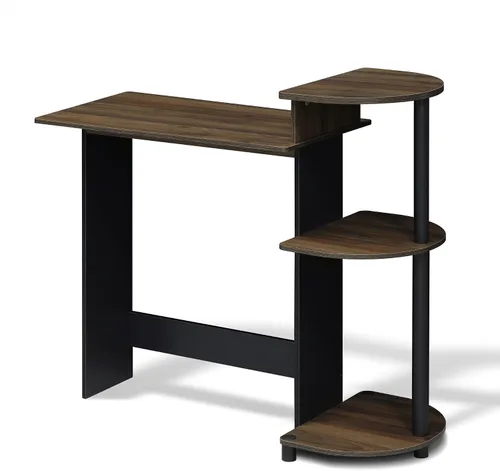 Vista 17 de Furinno EFFICIENT - Escritorio para juegos de 28.6 pulgadas de ancho con 3 estantes laterales abiertos, escritorio para computadora portátil