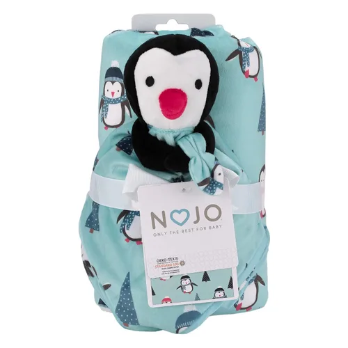 Vista 9 de NoJo Penguin and Pinetree's Aqua, Teal, Black and Red - Juego de manta de bebé y manta de seguridad súper suave de Navidad