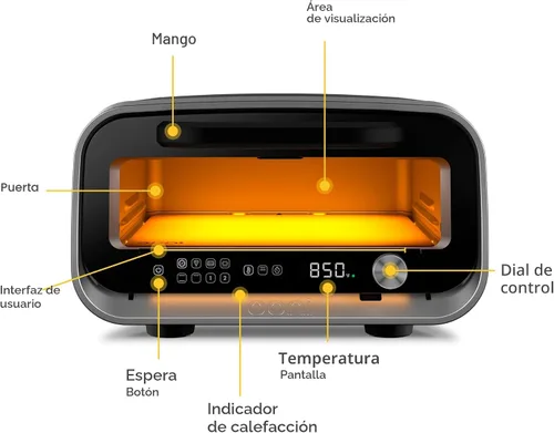 Vista 2 de Ooni Volt 2 - Horno eléctrico de pizza para interiores, horno tostador eléctrico versátil para encimera, cocina pizzas de 12 pulgadas y más