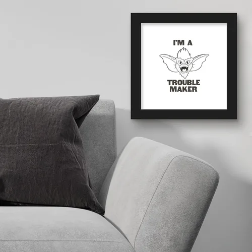 Vista 3 de Trends International Gallery Pops Gremlins - Arte de pared I'm A Trouble Maker, versión enmarcada negra, 12 x 12 pulgadas
