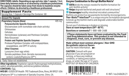 Vista 6 de Klaire Labs Interfase - Mezcla de múltiples enzimas para desintoxicación gastrointestinal, fórmula sin lácteos (60 cápsulas vegetarianas)