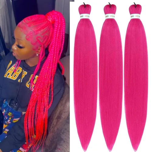 Vista 39 de Cabello trenzado para niños preestirado de 16 pulgadas, color negro para niños, trenzas sin nudos