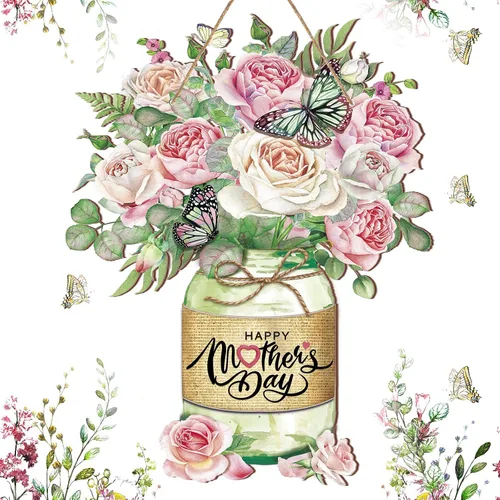 Vista 16 de Señal de bienvenida de abeja en madera, letrero de abeja amarilla, gnomo de flor de abeja, letrero de madera colgante para puerta, decoración