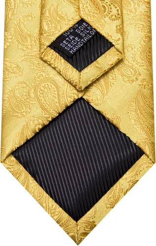 Vista 85 de Barry.Wang - Juego de corbata de seda para hombre, diseño de cachemira, pañuelo y gemelos de bolsillo
