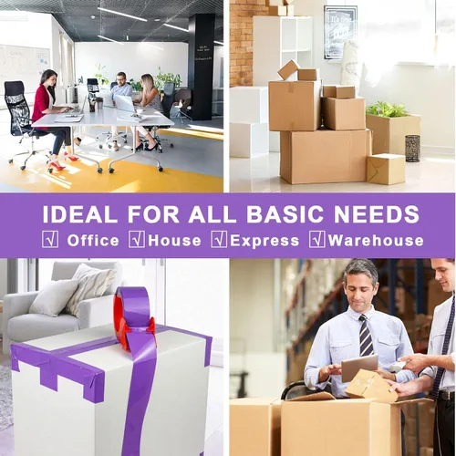 Vista 5 de BOMEI PACK Cinta de embalaje resistente para envíos morada 2.4mil x 2 in x