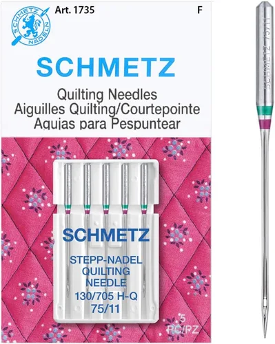 Vista 3 de SCHMETZ Agujas de acolchado - Tamaño 75/11, tarjetas de 5 agujas, paquete de 1