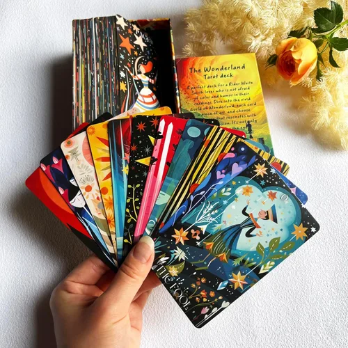 Vista 7 de Baraja de Tarot Tzxamsez Wonderland, Cartas de Tarot para Principiantes, Cartas de Adivinación