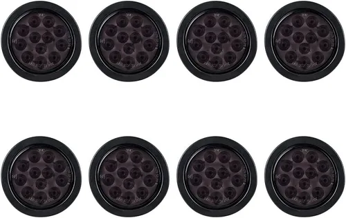 Vista 67 de Kit de tapones de cableado con cubierta de hule para luz trasera LED redonda de 4", 12 ledes, para RV, camioneta