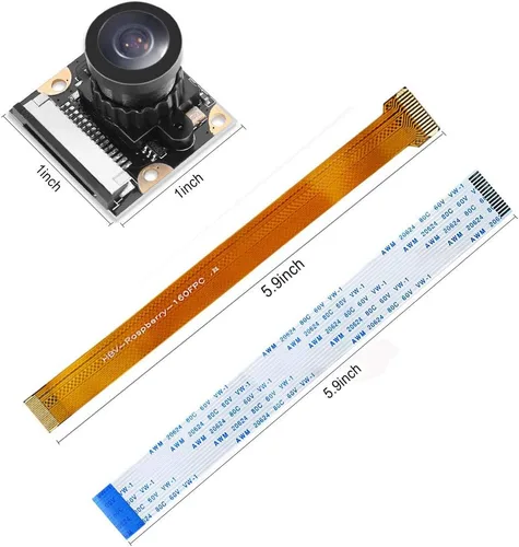 Vista 6 de Para Raspberry Pi Zero Camera Module 160 FOV 5MP Fisheye Lens Cámara Gran Angular 160 Grados OV5647 1080P Sensor HD Video Webcam con Cable Cero