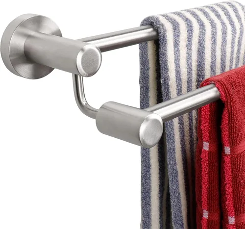 Vista 16 de TocTen Barra Doble para Toallas de Baño - Toallero de Acero Inoxidable SUS304 Reforzado para Baño, Accesorios de Baño Barra Doble para Toallas