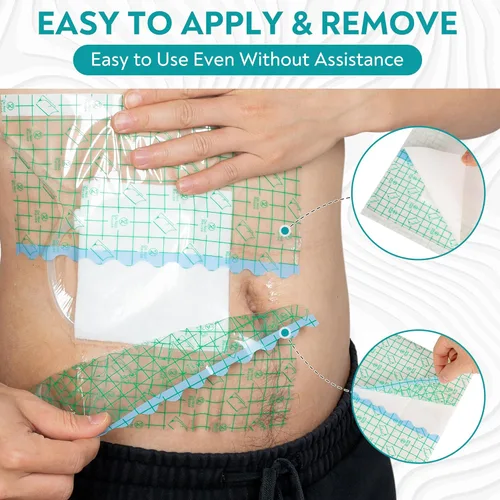 Vista 5 de Hemodiálisis - Cubierta de ducha de catéter impermeable para diálisis peritoneal, protector de vendaje para línea Port Picc acceso al pecho, puertos