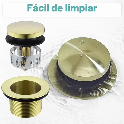 Vista 5 de BESTILL Kit de conversión de desagüe de bañera con punta de punta con placa frontal de desbordamiento, oro cepillado