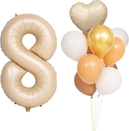 Vista 210 de Globos de 40 pulgadas con números de caramelo, papel de aluminio de helio, globos de látex de Mylar para fiesta de cumpleaños, decoración digital 0