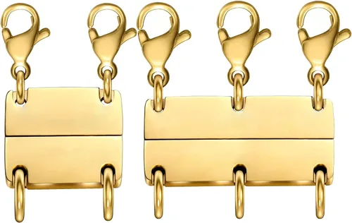 Vista 9 de Kcctoo Cierre de capas para collar, separadores de joyas, oro y plata, cierre magnético de collar múltiple para mujer con aspecto en capas