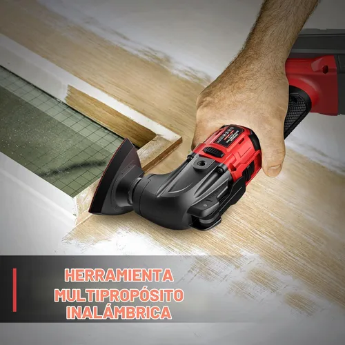 Vista 6 de Cerycose Herramienta oscilante inalámbrica compatible con batería Milwaukee de 18 V, 21000 OPM Max sin escobillas con mango auxiliar, Rojo