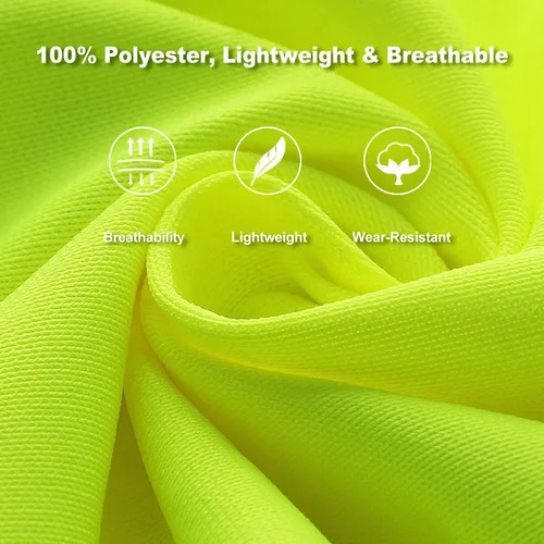 Vista 4 de BeautyWill Security Safety Vest High Visibility Reflective Ansi Class 2 Hi Vis Construction Workwear Safety Apperal