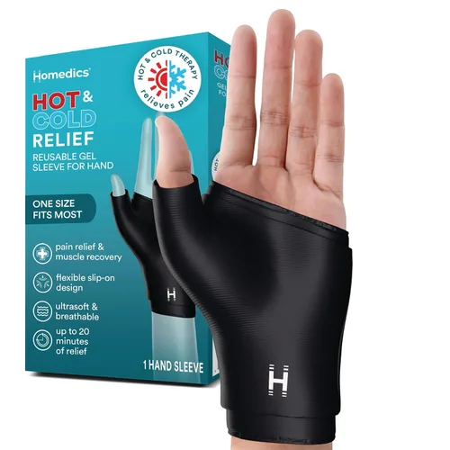 Vista 9 de Homedics Tobillera de gel para alivio de calor y frío, terapia de calor o hielo para tobillos y talones adoloridos, tela elástica suave al tacto