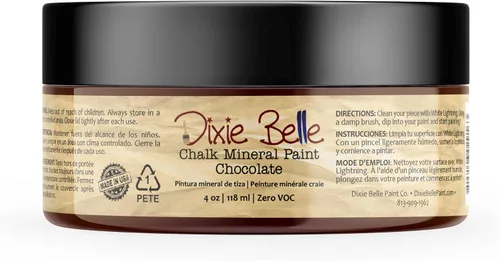 Vista 249 de Pintura para muebles con acabado de tiza Dixie Belle Paint Company - Amatista (4oz) - Pintura mineral de tiza chic púrpura profundo mate