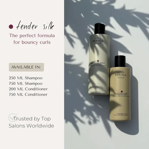 Vista 7 de Tender Silk Bouncing Curls Shampoo Fabricado y formulado en Holanda Cuidado para mejorar el cabello rizado Elegante aroma floral y afrutado