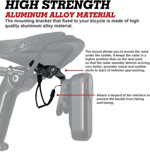 Vista 4 de Xotic Tech - Abrazadera para sillín de bicicleta compatible con Garmin Varia RCT715 Combo de montaje de luz trasera, ajuste universal, tipo B