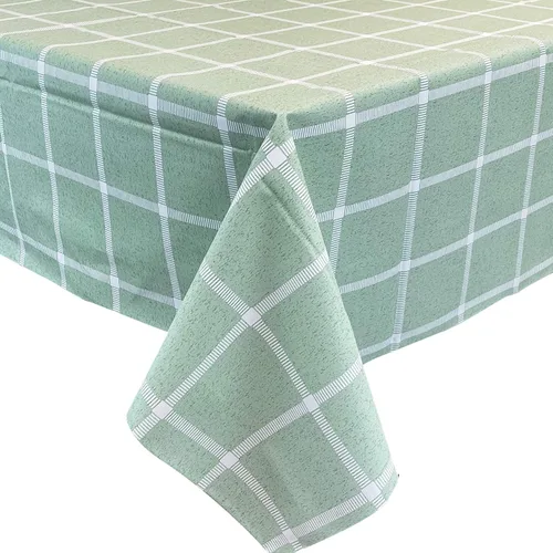 Vista 8 de allgala TC59305 Mantel protector de vinilo PVC con diseño de cuadros impermeable (beige, 54 x 108 pulgadas, rectangular)