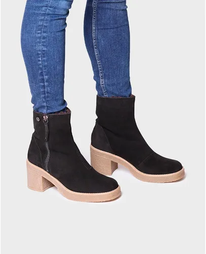 Vista 4 de PERU-SY - Botines de tacón ancho para mujer en gamuza