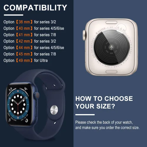 Vista 5 de Funda impermeable para Apple Watch Series 8/7 de 1.61 pulgadas, funda clásica impermeable compatible con Apple Watch de 1.61 pulgadas, correas
