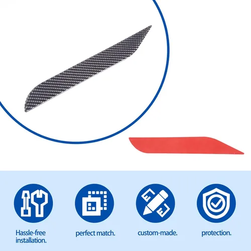 Vista 6 de Adhesivo lateral para panel de palanca de cambios de control compatible con Corvette C8 Stingray 2020-2023, fibra de carbono suave, 1 pieza C8