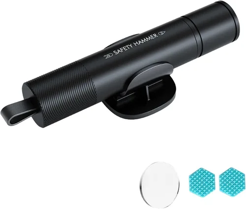 Vista 15 de MOTORBUDDY Rompedor de Ventanas Cortador de Cinturón de Seguridad, Herramienta Rompedor de Ventanas de Coche, Rompedor de Vidrio de Emergencia