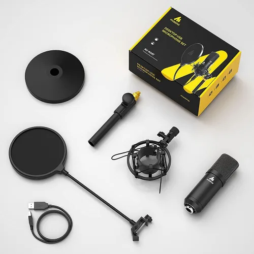 Vista 6 de Kit de micrófono USB MAONO 192KHZ/24BIT AU-A04T para PC, micrófono condensador cardioide para podcast, transmisión, Plug & Play para computadora