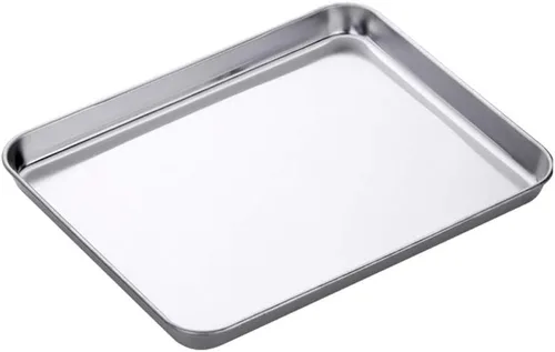Vista 8 de Bandeja de acero inoxidable para mesa de café, plato de barbacoa, postre, plato de frutas, bandejas de desayuno, accesorios de cocina, oro rosa
