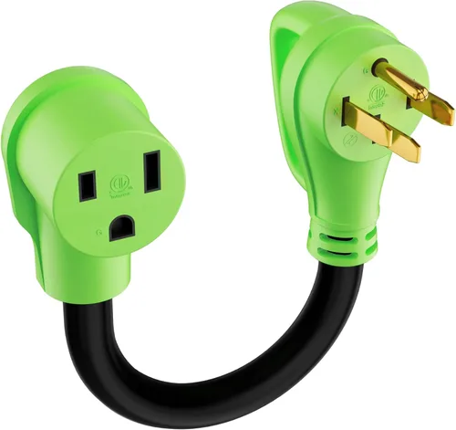 Vista 10 de Cable adaptador de generador RV de 30 amperios a 50 amperios, enchufe macho de bloqueo giratorio NEMA L5-30P a receptáculo hembra NEMA 14-50R
