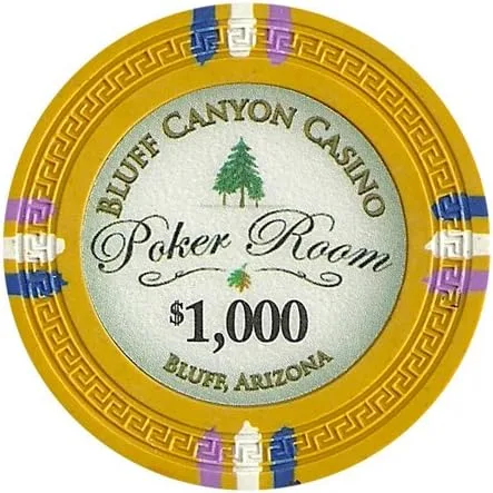 Vista 8 de Bluff Canyon - Juego de muestras de fichas de póquer de arcilla de 14 gm, 12 fichas nuevas