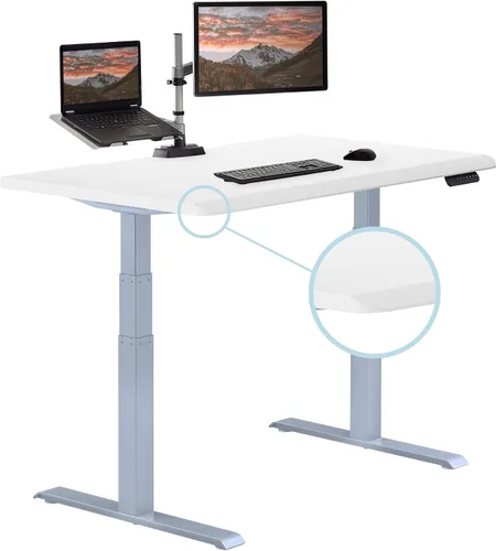 Vista 31 de Vari ComfortEdge - Escritorio de pie ajustable de 40 x 26 pulgadas, pequeño escritorio eléctrico de pie VariDesk para apartamento, dormitorio u