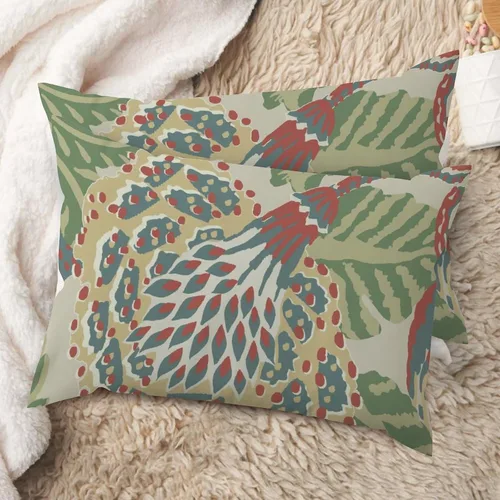 Vista 21 de Juego de 2 almohadas coloridas de estilo chinoiserie, color rosa intenso, azul real, peonía, floral, blanco, lino, estilo chinoiserie, para sofá