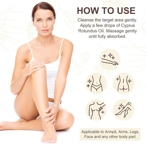 Vista 7 de Aceite Cyperus Rotundus, aceite natural de Cyprus Rotundus para depilación y reducción del crecimiento del vello corporal, hidratación y piel suave