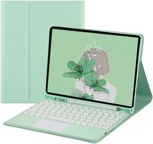 Vista 14 de Funda de Teclado Táctil para Galaxy Tab S6 Lite 10.4 pulgadas 2024/2022/2020 Funda de Teclado con Touchpad Teclado Desmontable Teclas Redondas