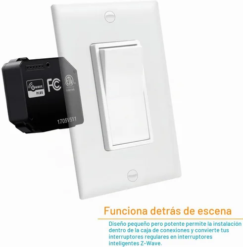 Vista 3 de Módulo de interruptor inteligente por relé Enerwave Z-Wave convierte cualquier interruptor empotrado en pared en un interruptor Z-Wave, 120-277VAC