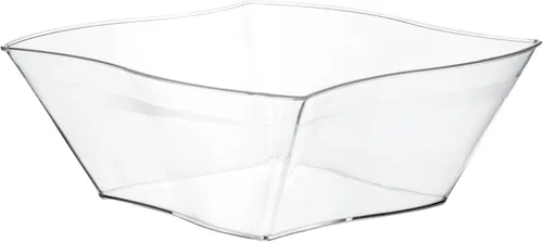 Vista 8 de PLASTICPRO Cuencos desechables de plástico cuadrados con diseño de ondas, resistentes para aperitivos o ensaladas de fiesta (4, medianos)