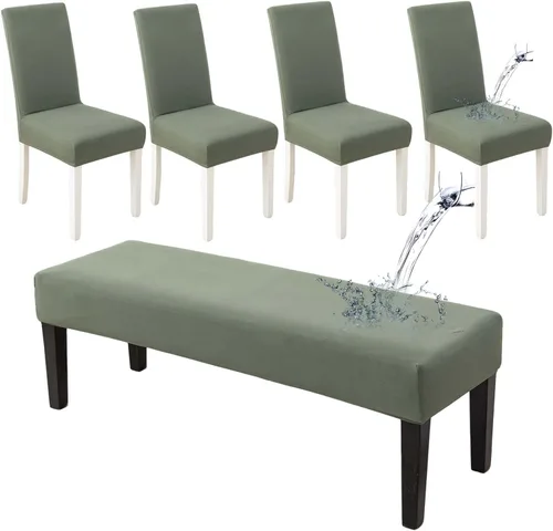 Vista 32 de HAOYONG Funda para Silla de Comedor con Estampado, Funda Desmontable Lavable para Silla Parsons, Protector de Asiento Removible para Comedor, Hotel