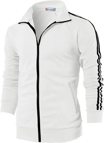 Vista 7 de H2H - Chaqueta deportiva ligera ajustada con cremallera para hombre Cmoja0103-negro