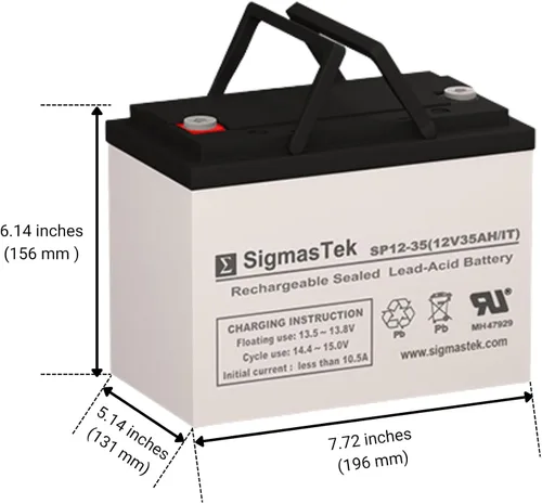 Vista 2 de SigmasTek C&D Technologies DCS-33IT - Batería compatible con 12 V, 35 Ah, IT, U1 SP12-35 (IT)