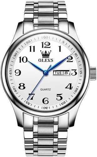 Vista 16 de OLEVS Men's Luxury Stainless Steel Watch Large Face Day Date Waterproof dorado (All Gold)